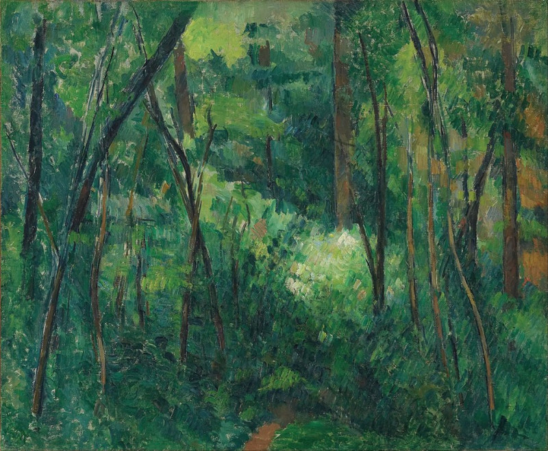 Interior of a forest (1880 - 1890) reproduction of painting by Paul Cézanne. ALL GICLEE PRINTS