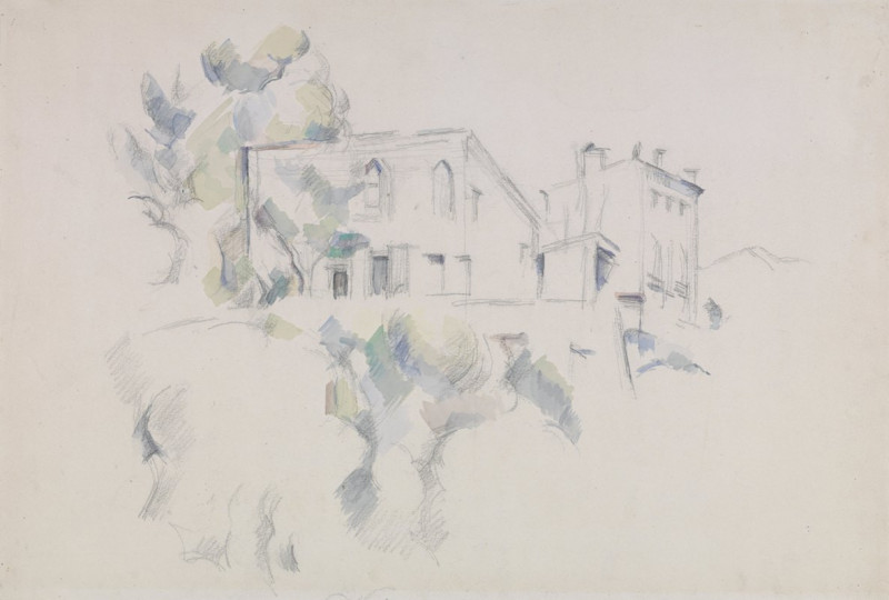 View of the Château Noir (circa 1887 - 1890) reproduction of painting by Paul Cézanne. ALL GICLEE PRINTS