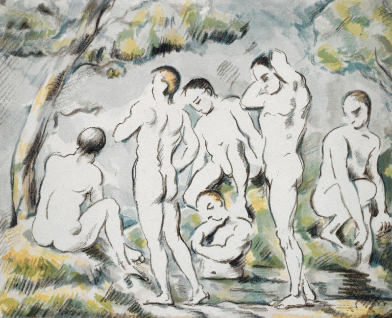 Les Baigneurs – Petite planche (1896-97) reproduction of painting by Paul Cézanne. ALL GICLEE PRINTS