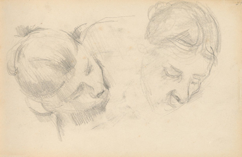 Two Heads of Women (1890-1894) reproduction of painting by Paul Cézanne. ALL GICLEE PRINTS