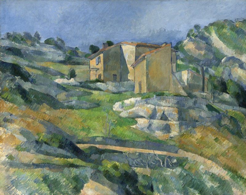 Houses in Provence – The Riaux Valley near L’Estaque (c. 1883) reproduction of painting by Paul Cézanne. ALL GICLEE PRINTS