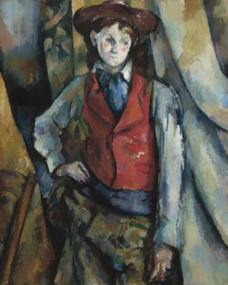 Paul Cézanne reprodukcija Boy in a Red Waistcoat (1888-1890), VISOS REPRODUKCIJOS , paveikslai, reprodukcijos internetu