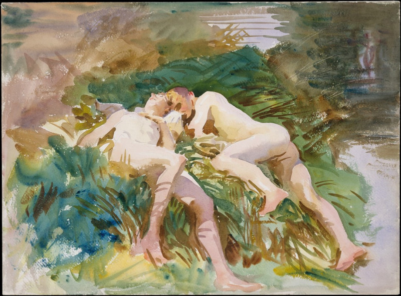 Tommies Bathing (1918) reproduction of painting by John Singer Sargent. ALL GICLEE PRINTS