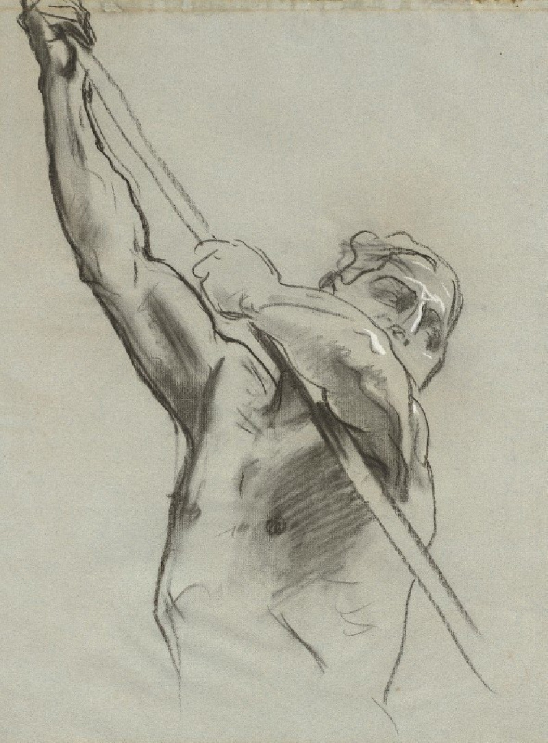 Male Torso with Pole (1890-1900) reproduction of painting by John Singer Sargent. ALL GICLEE PRINTS