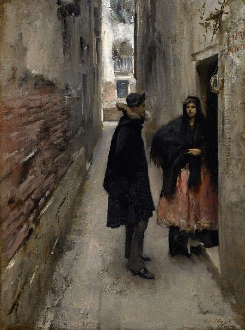 John Singer Sargent reprodukcija A Street In Venice (c. 1880–82), VISOS REPRODUKCIJOS , paveikslai, reprodukcijos internetu