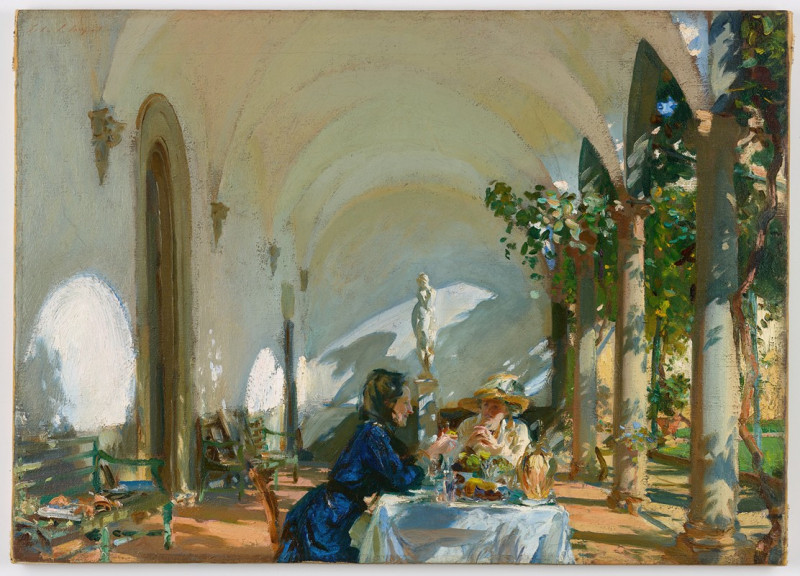 Breakfast in the Loggia (1917-1919) reproduction of painting by John Singer Sargent. ALL GICLEE PRINTS