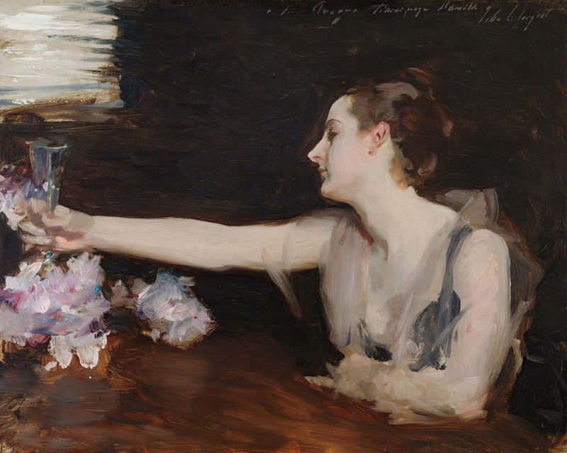 Madame Gautreau Drinking a Toast (1882-1883) reproduction of painting by John Singer Sargent. ALL GICLEE PRINTS