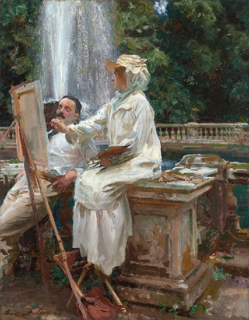 The Fountain, Villa Torlonia Frascati, Italy (1907) reproduction of painting by John Singer Sargent. ALL GICLEE PRINTS