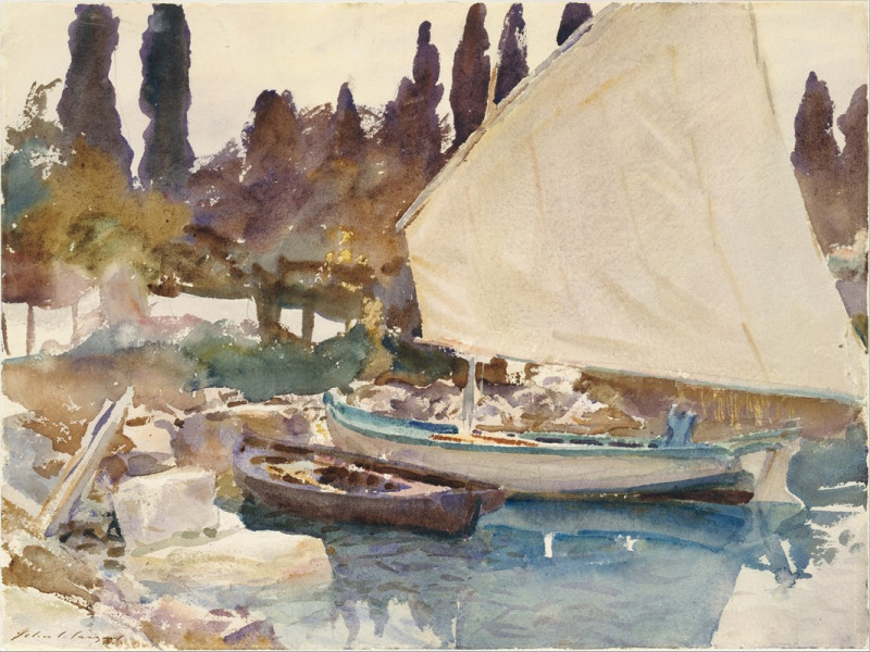 Boats (1913) reproduction of painting by John Singer Sargent. ALL GICLEE PRINTS