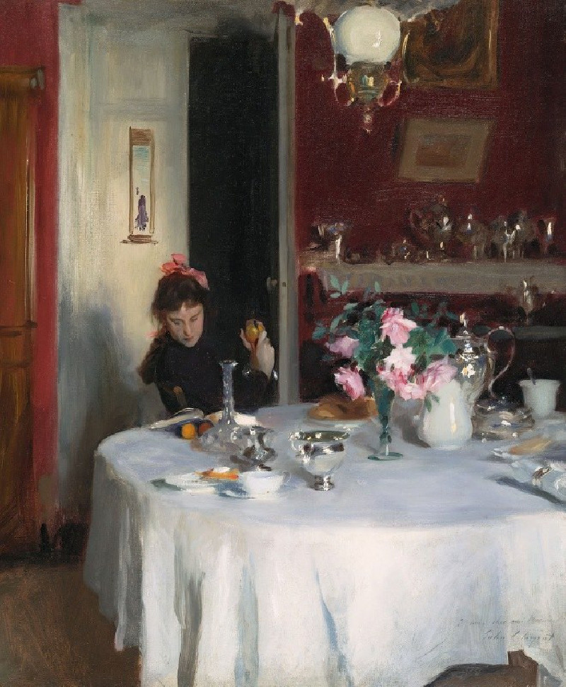 John Singer Sargent reprodukcija The Breakfast Table (1883-1884), VISOS REPRODUKCIJOS , paveikslai, reprodukcijos internetu