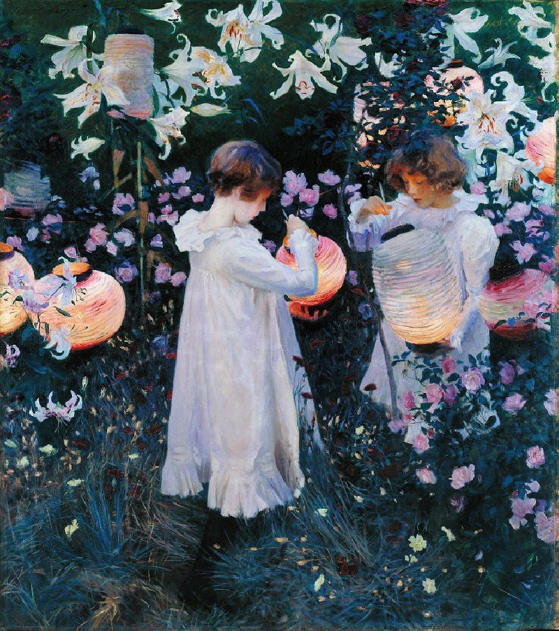 Carnation, Lily, Lily, Rose (1885) reproduction of painting by John Singer Sargent. ALL GICLEE PRINTS