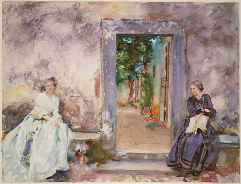 The Garden Wall (1910) reproduction of painting by John Singer Sargent. ALL GICLEE PRINTS