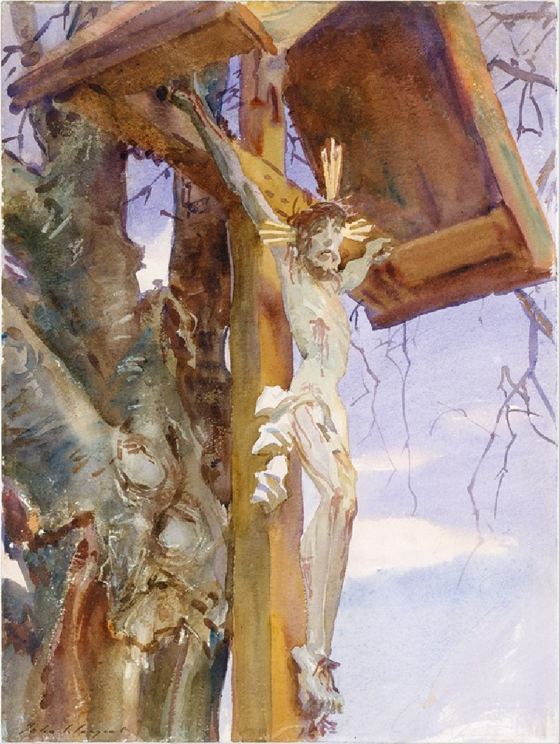 Tyrolese Crucifix (1914) reproduction of painting by John Singer Sargent. ALL GICLEE PRINTS