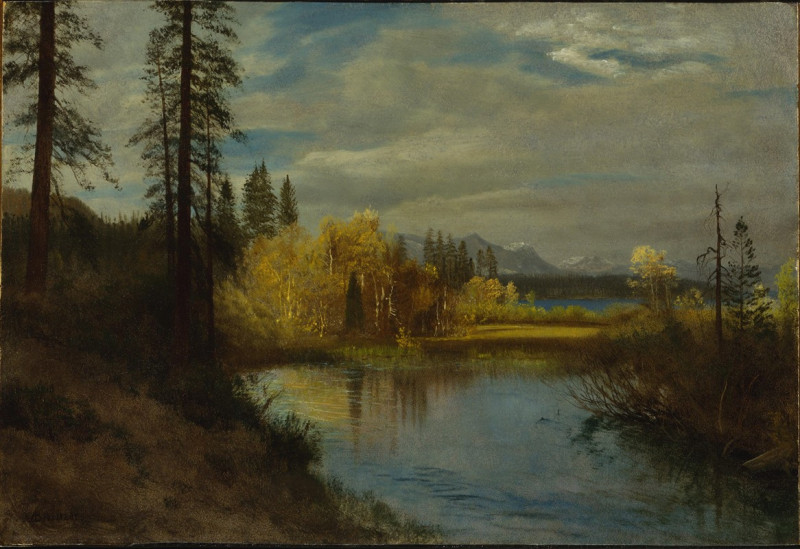 Albert Bierstadt reprodukcija Outlet at Lake Tahoe, VISOS REPRODUKCIJOS , paveikslai, reprodukcijos internetu