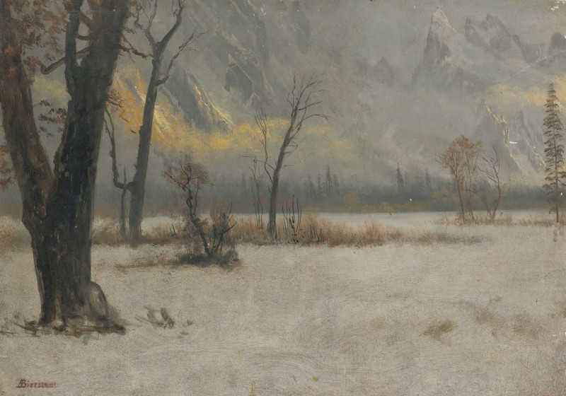 Winter Landscape reproduction of painting by Albert Bierstadt. ALL GICLEE PRINTS