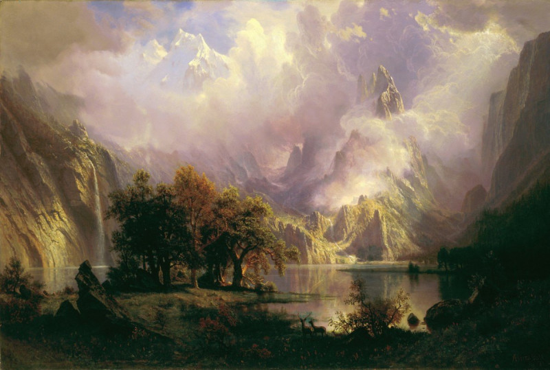 Rocky Mountain Landscape reproduction of painting by Albert Bierstadt. ALL GICLEE PRINTS