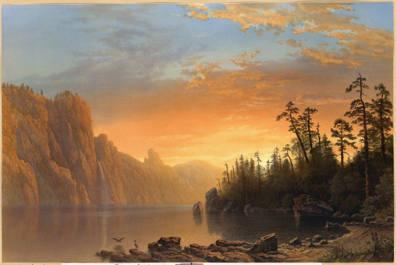 Albert Bierstadt reprodukcija Sunset in California (ca. 1861–1897), VISOS REPRODUKCIJOS , paveikslai, reprodukcijos internetu