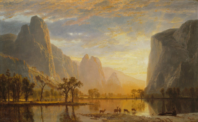 Valley of the Yosemite (1864) reproduction of painting by Albert Bierstadt. ALL GICLEE PRINTS