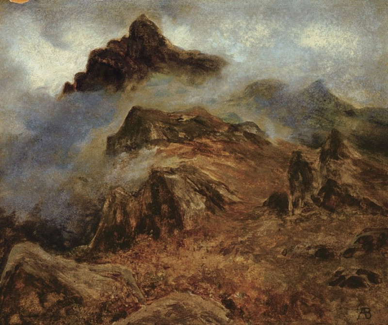 Albert Bierstadt reprodukcija Study of Rocky Mountains, VISOS REPRODUKCIJOS , paveikslai, reprodukcijos internetu