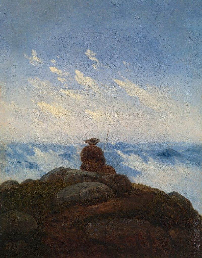 Wanderer on the Mountaintop (1818) reproduction of painting by Carl Gustav Carus. ALL GICLEE PRINTS