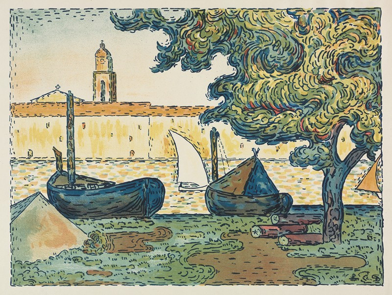 St. Tropez (The Port of St. Tropez) (1894) reproduction of painting by Paul Signac. ALL GICLEE PRINTS