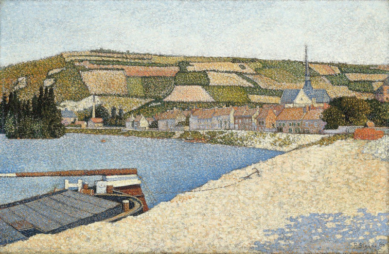 Les Andelys, Côte d’Aval (1886) reproduction of painting by Paul Signac. ALL GICLEE PRINTS