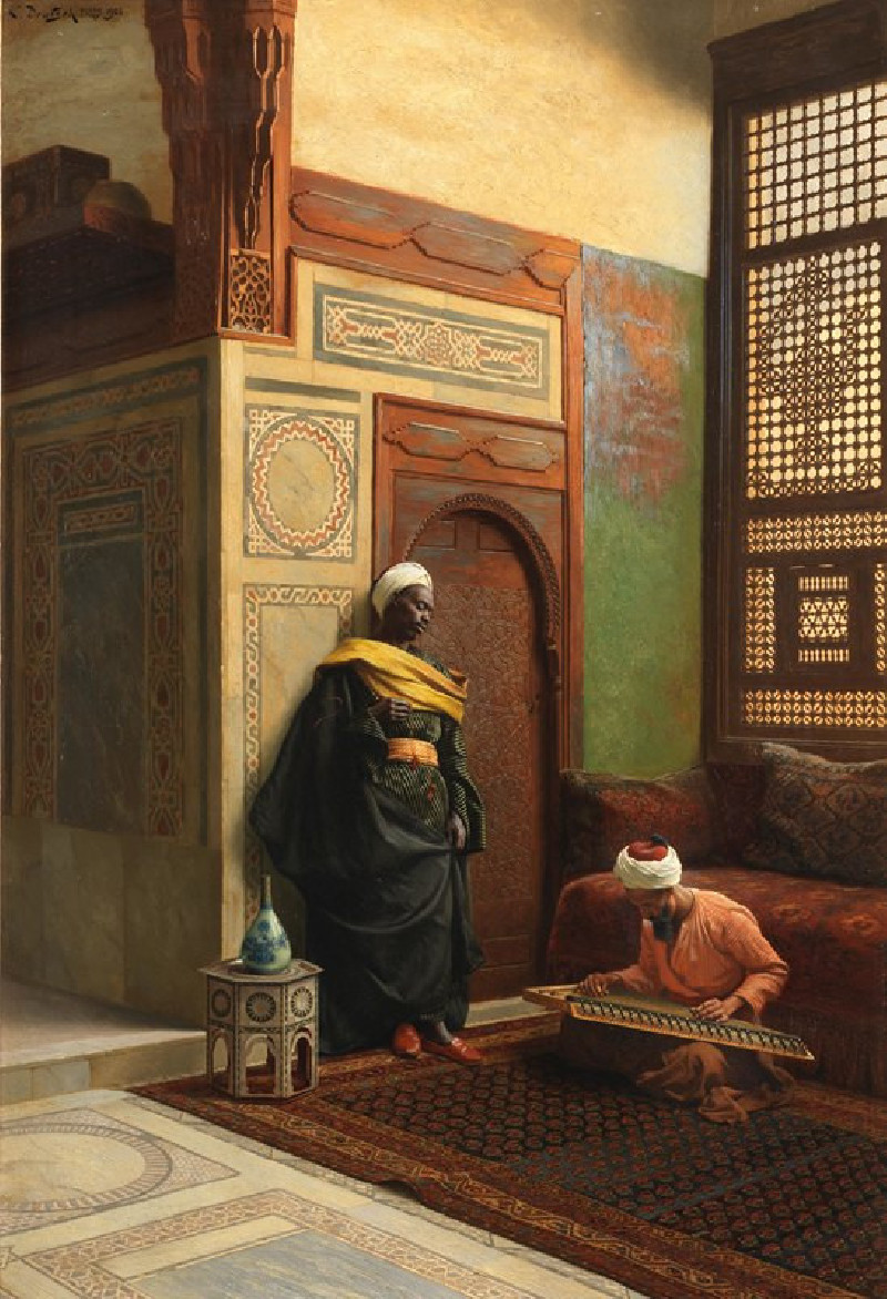 The Qanun Player (1903) reproduction of painting by Ludwig Deutsch. ALL GICLEE PRINTS