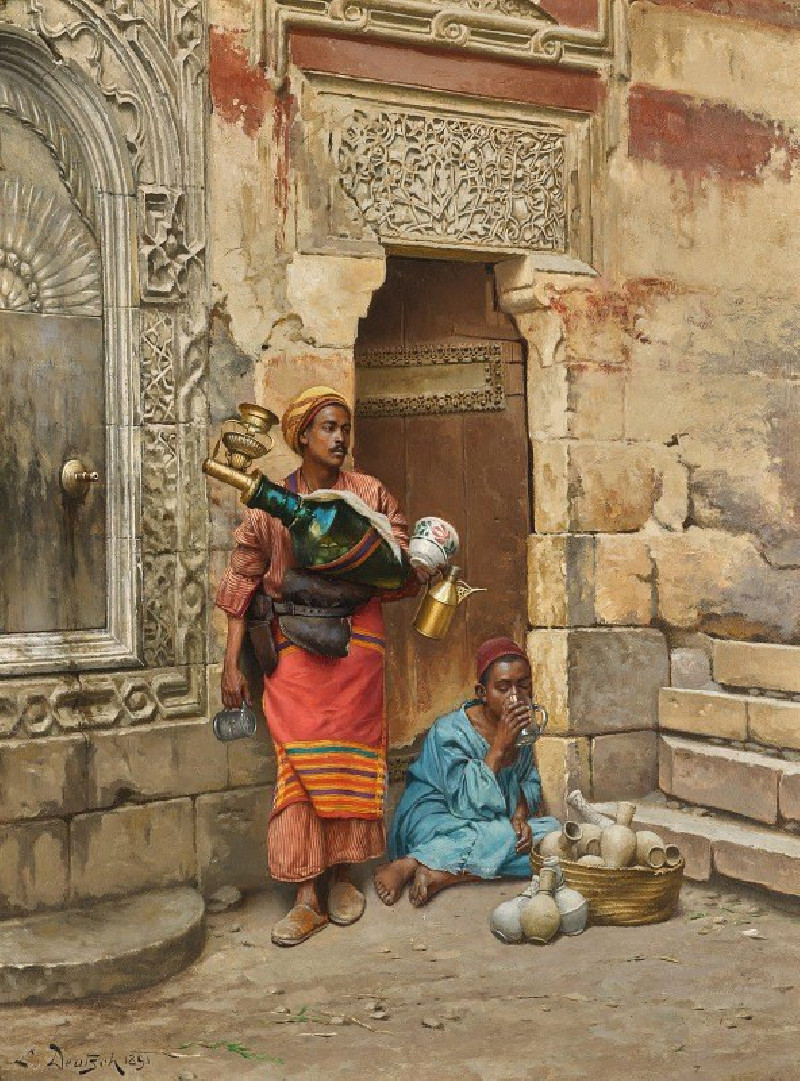 The Water Seller (1891) reproduction of painting by Ludwig Deutsch. ALL GICLEE PRINTS