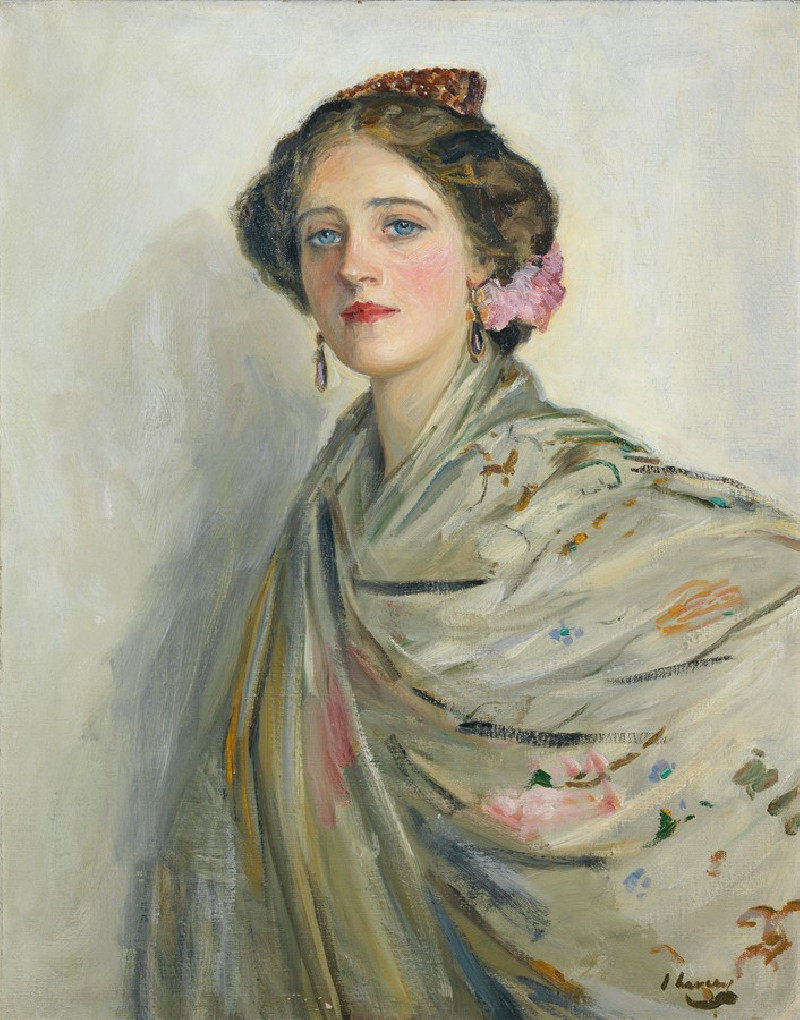 Sir John Lavery reprodukcija A Fair Spaniard, Mrs Chowne (1909), VISOS REPRODUKCIJOS , paveikslai, reprodukcijos internetu