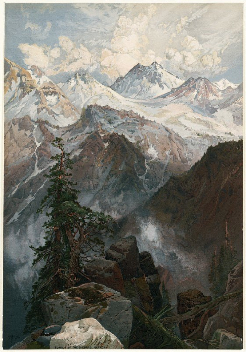 Summit of the Sierras, Nevada (ca. 1876) reproduction of painting by Thomas Moran. ALL GICLEE PRINTS