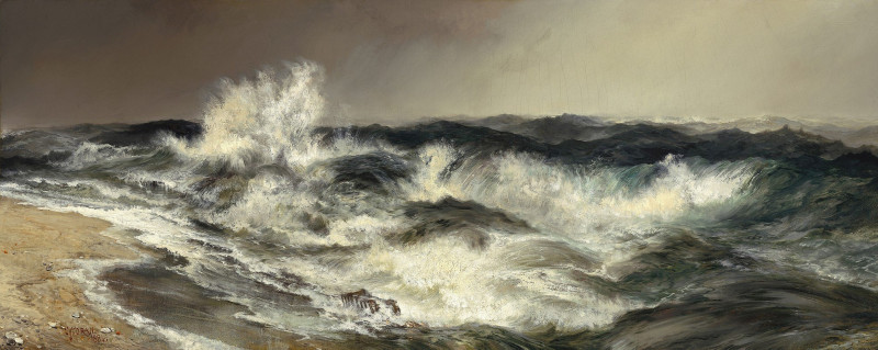 The Much Resounding Sea (1884) reproduction of painting by Thomas Moran. ALL GICLEE PRINTS