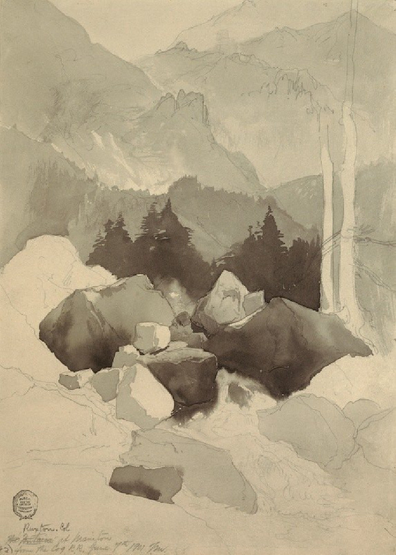 Study, Ruxton, Colorado (1901) reproduction of painting by Thomas Moran. ALL GICLEE PRINTS