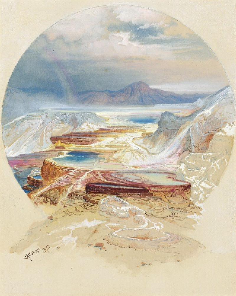 Minerva Terrace, Yellowstone (1872) reproduction of painting by Thomas Moran. ALL GICLEE PRINTS