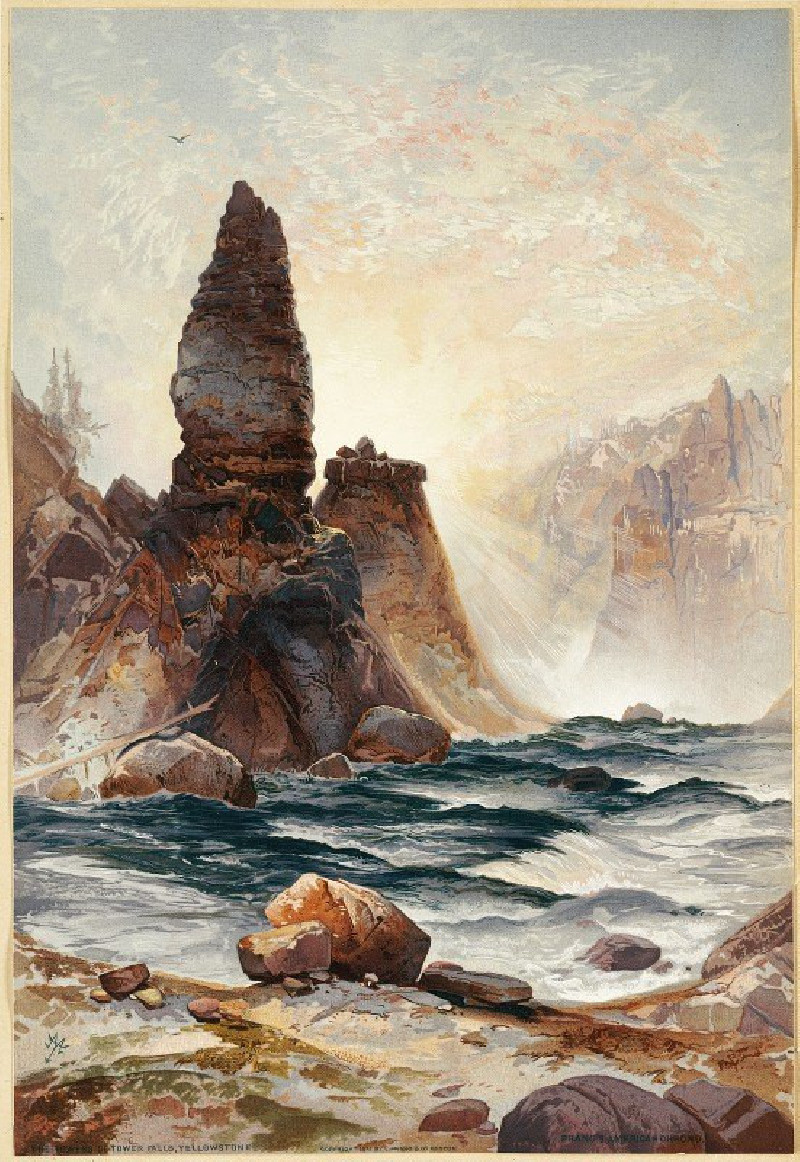 The Towers of Tower Falls, Yellowstone (ca. 1875) reproduction of painting by Thomas Moran. ALL GICLEE PRINTS