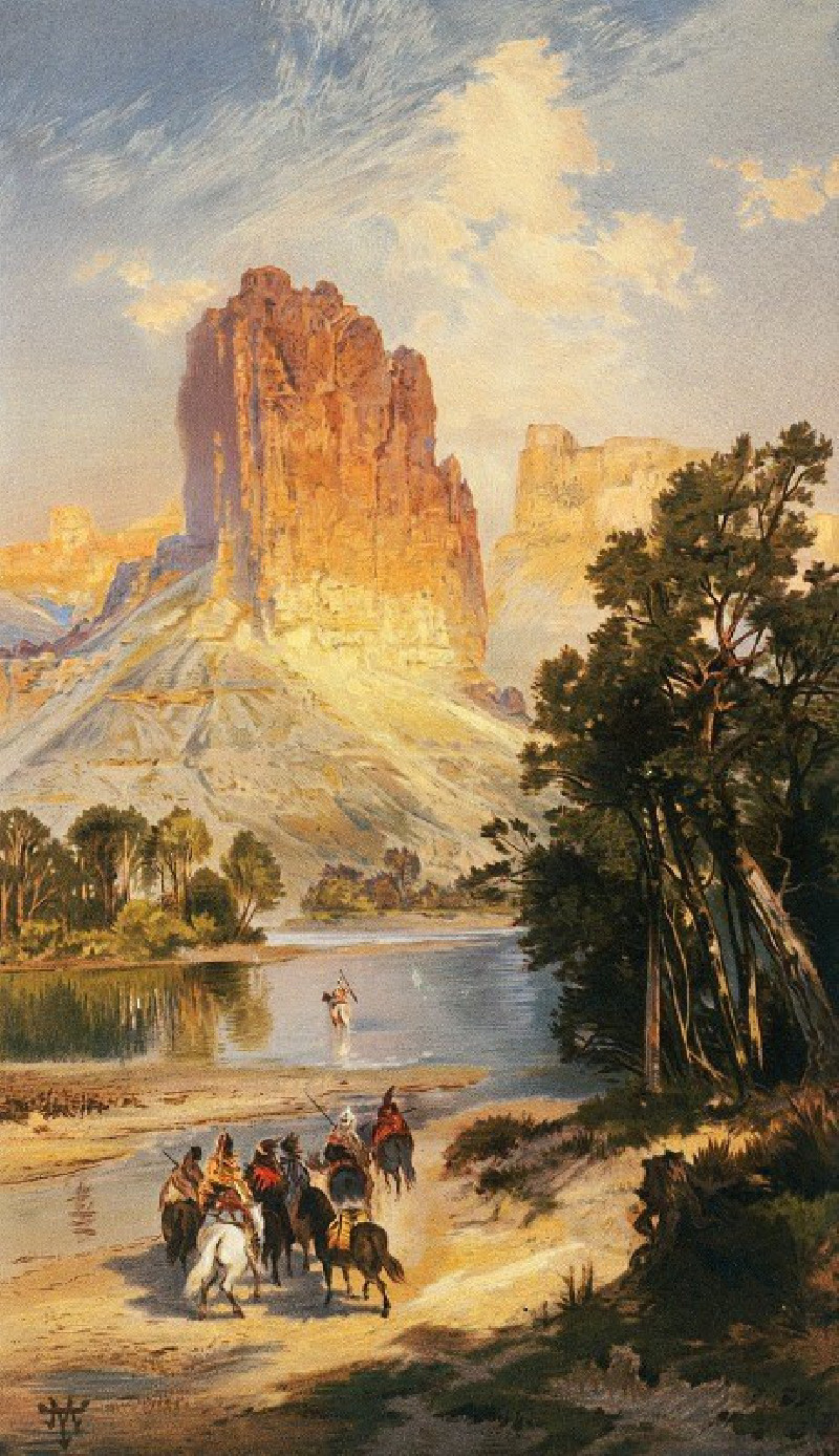 Cliffs of the Upper Colorado River, Wyoming Territory (ca. 1861–1897) reproduction of painting by Thomas Moran. ALL GICLEE PR...