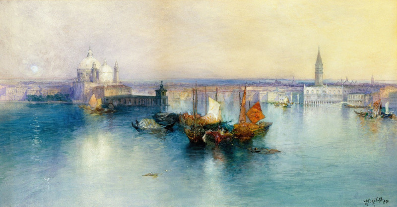 Venice from the Tower of San Giorgio (1900) reproduction of painting by Thomas Moran. ALL GICLEE PRINTS