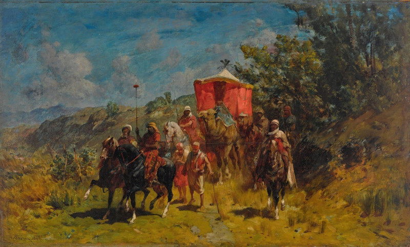 An Arab Caravan (1867) reproduction of painting by Alberto Pasini. ALL GICLEE PRINTS