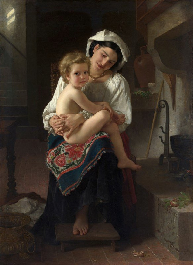 William Bouguereau reprodukcija Young Mother Gazing at Her Child (1871), VISOS REPRODUKCIJOS , paveikslai, reprodukcijos inte...