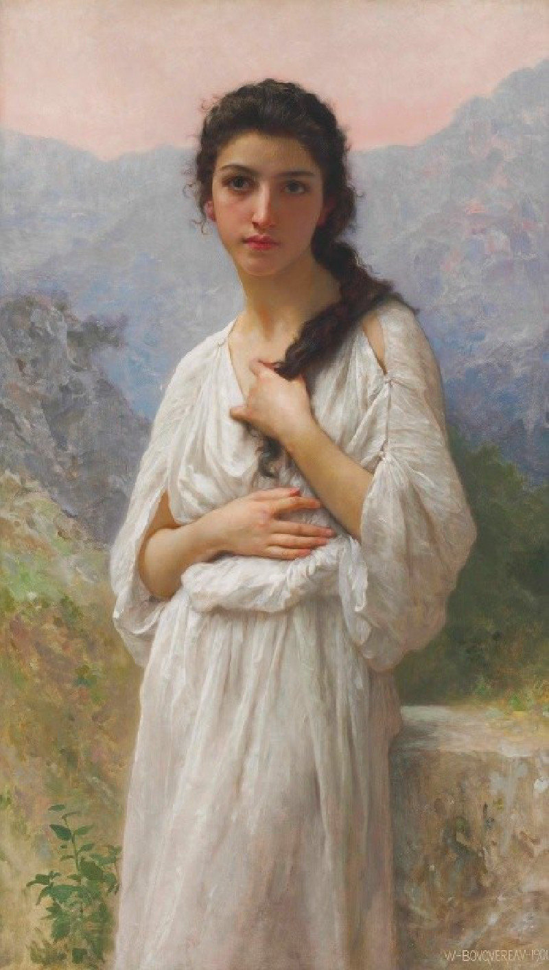 L’Attente (1901) reproduction of painting by William Bouguereau. ALL GICLEE PRINTS