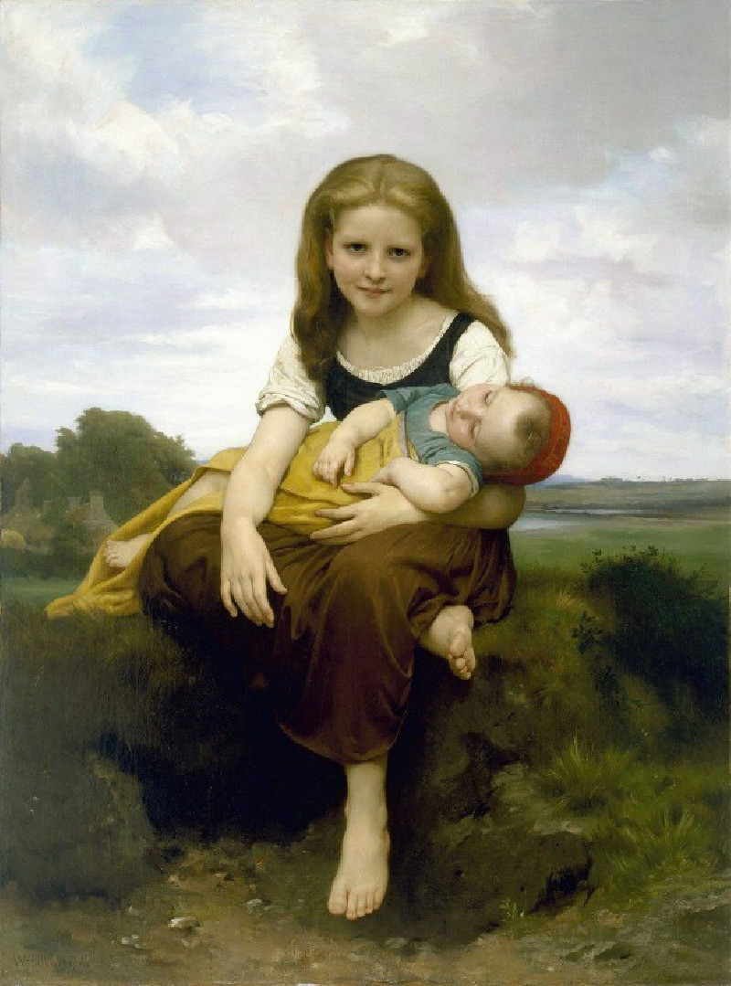 The Elder Sister (1869) reproduction of painting by William Bouguereau. ALL GICLEE PRINTS