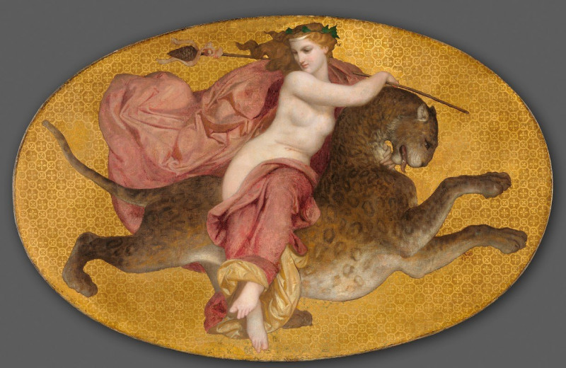 Bacchante on a Panther (1855) reproduction of painting by William Bouguereau. ALL GICLEE PRINTS