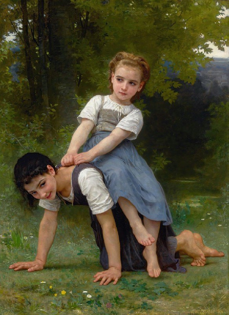 William Bouguereau reprodukcija La Bourrique (The Pony-Back Ride) (1884), VISOS REPRODUKCIJOS , paveikslai, reprodukcijos int...