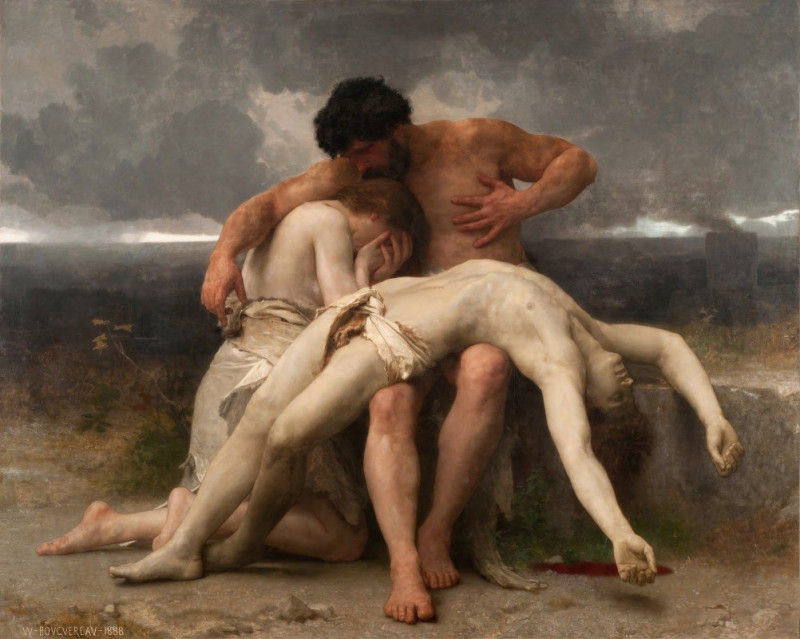 The First Mourning (1888) reproduction of painting by William Bouguereau. ALL GICLEE PRINTS