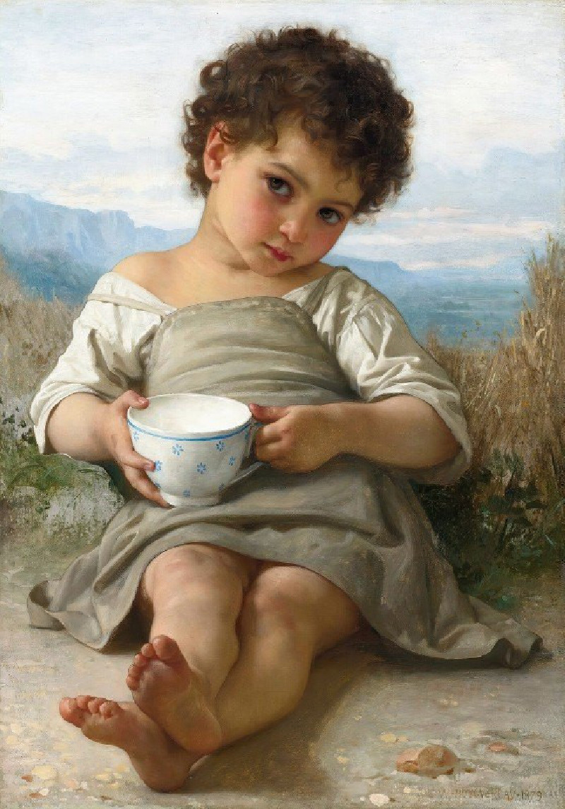 La Tasse De Lait (1879) reproduction of painting by William Bouguereau. ALL GICLEE PRINTS