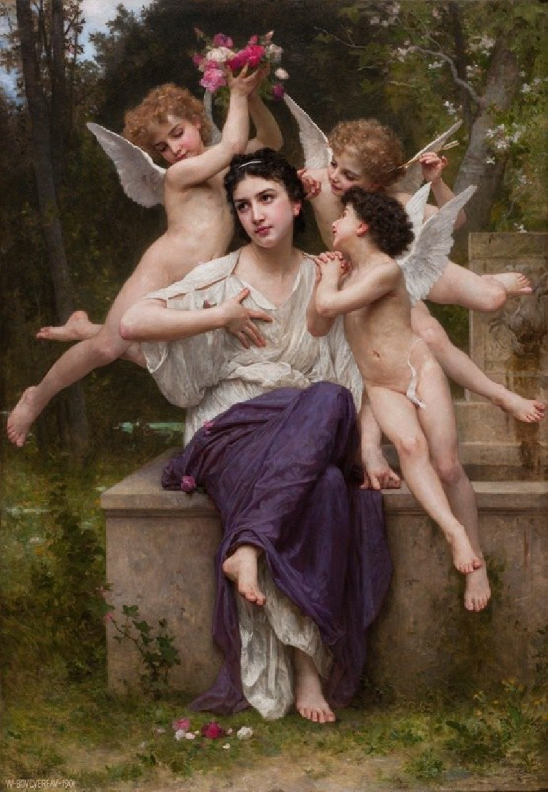 William Bouguereau reprodukcija Dream of Spring (Rêve de printemps) (1901), VISOS REPRODUKCIJOS , paveikslai, reprodukcijos i...