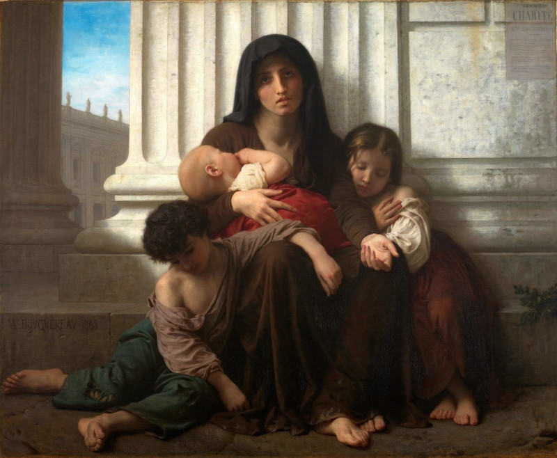 William Bouguereau reprodukcija Charity (1865), VISOS REPRODUKCIJOS , paveikslai, reprodukcijos internetu