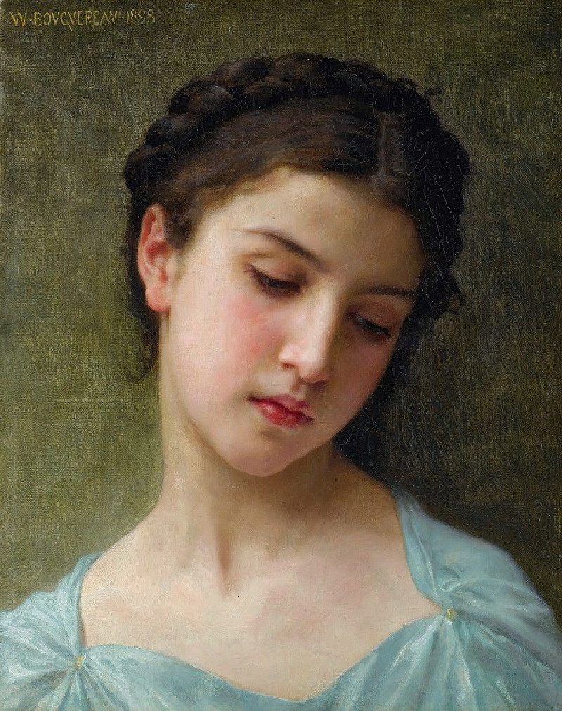 Portrait De Jeune Fille (1898) reproduction of painting by William Bouguereau. ALL GICLEE PRINTS