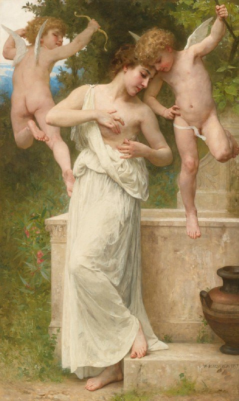 Blessures D’amour (1897) reproduction of painting by William Bouguereau. ALL GICLEE PRINTS