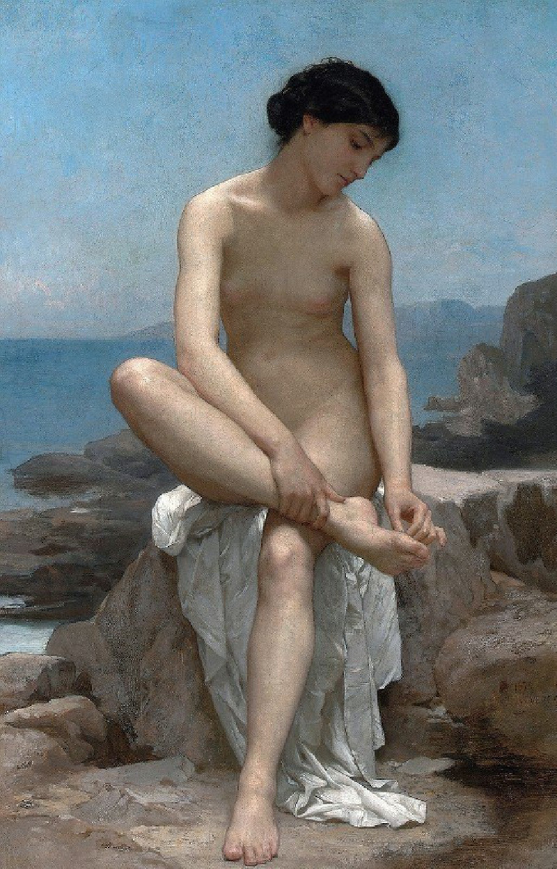 The Bather (1879) reproduction of painting by William Bouguereau. ALL GICLEE PRINTS