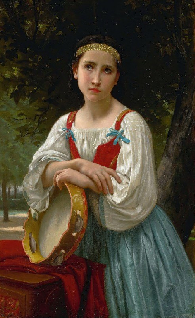 William Bouguereau reprodukcija Bohémienne Au Tambour De Basque, VISOS REPRODUKCIJOS , paveikslai, reprodukcijos internetu